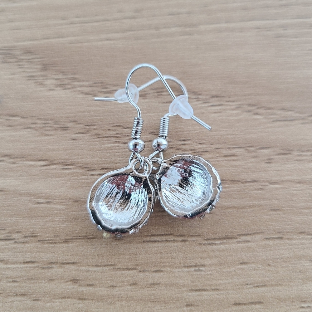 Baseball Rhinestone Earrings, Baseball Dangle Earrings, Silver Sports Earrings - Picture 6 of 8